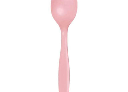 Classic Pink Plastic Spoons - SKU:010557- - UPC:073525109237 - Party Expo