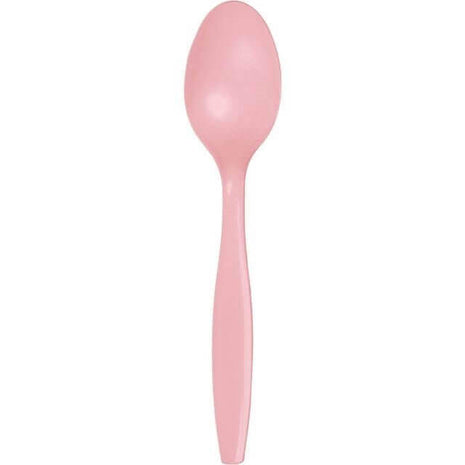 Classic Pink Plastic Spoons - SKU:010557- - UPC:073525109237 - Party Expo