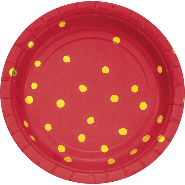 Classic Red Foil 7" Plate - SKU:329940 - UPC:039938484996 - Party Expo