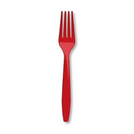 Classic Red Plastic Forks - SKU:010463- - UPC:073525109046 - Party Expo