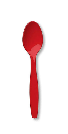 Classic Red Plastic Spoons - SKU:010553- - UPC:073525109190 - Party Expo