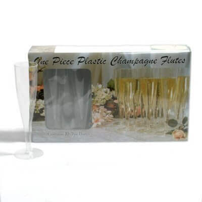 Clear 1 Piece Champ Flutes 10 ct. Box - SKU:CHAMPBOX-6 - UPC:098382250106 - Party Expo