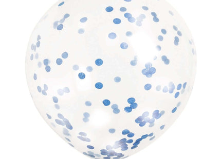Clear 12" W/Royal Blue Confetti Balloon - SKU:58115 - UPC:011179581153 - Party Expo