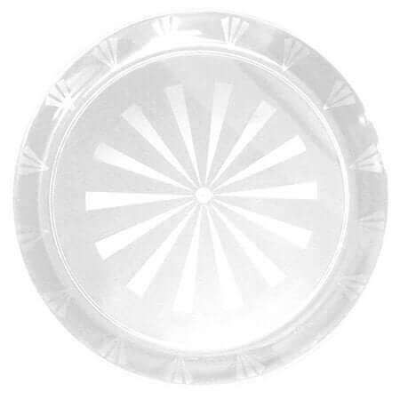 Clear 16in Round Trays - SKU:N16 - UPC:098382216232 - Party Expo