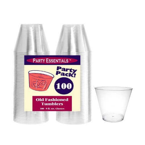 Clear 9oz Tumblers (100 Count) - SKU:N910021 - UPC:098382609225 - Party Expo