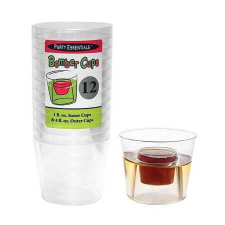 Clear Bomber Hard Plastic Cup - SKU:N0421 - UPC:098382605258 - Party Expo