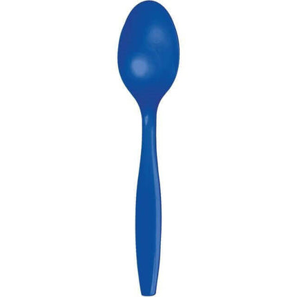 Cobalt Plastic Spoons - SKU:11097 - UPC:039938247690 - Party Expo