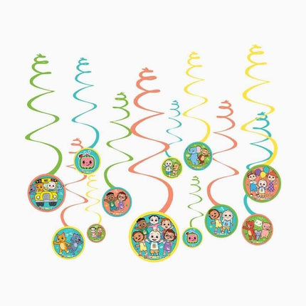 Cocomelon - Spiral Swirl Decorations - SKU:671244 - UPC:192937276563 - Party Expo