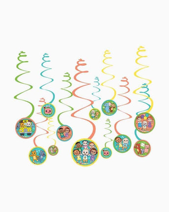 Cocomelon - Spiral Swirl Decorations - SKU:671244 - UPC:192937276563 - Party Expo