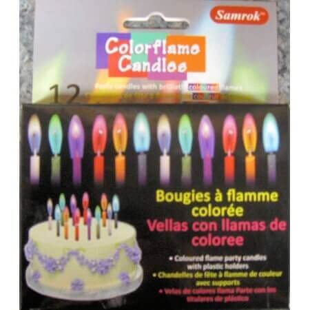 Colorflame Birthday Candles with Colored Flames! - SKU:CLBC - 24B - UPC:775710100493 - Party Expo