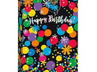 Colorful Stars And Dots Jumbo Happy Birthday Giftbag - SKU:62807 - UPC:011179628070 - Party Expo