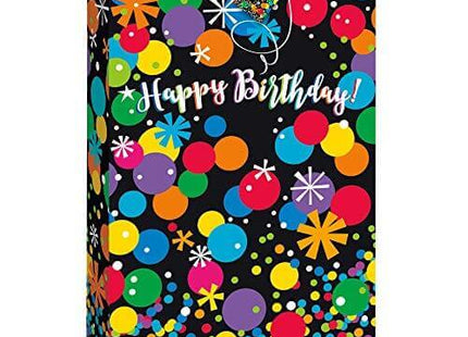 Colorful Stars And Dots Jumbo Happy Birthday Giftbag - SKU:62807 - UPC:011179628070 - Party Expo