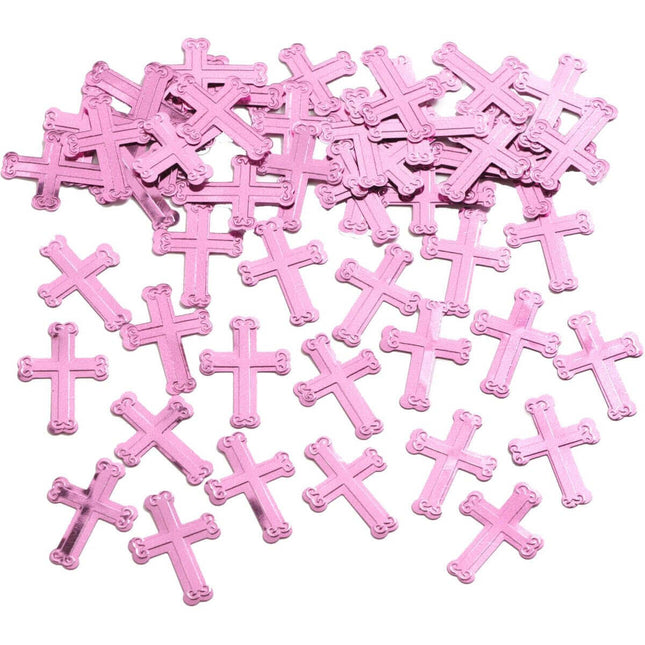Confetti Cross - Pink - SKU:024028- - UPC:073525667416 - Party Expo