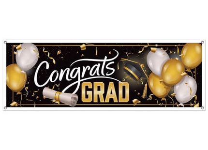 Congrats Grad Sign Banner - SKU:56047 - UPC:034689226635 - Party Expo