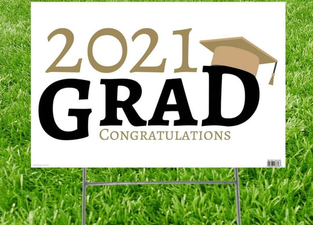 Congratulations Grad 2021 Yard Sign - SKU:3618 - UPC:082033036188 - Party Expo