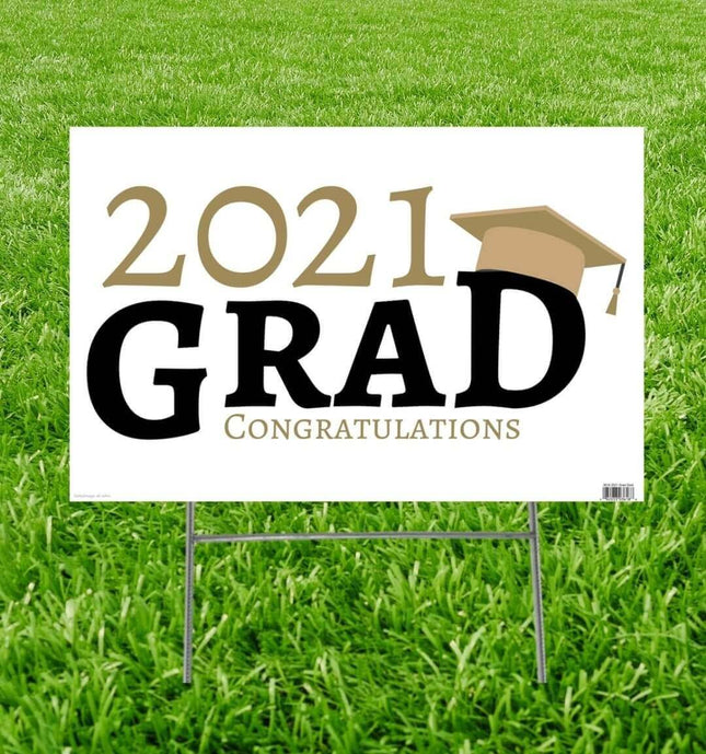 Congratulations Grad 2021 Yard Sign - SKU:3618 - UPC:082033036188 - Party Expo