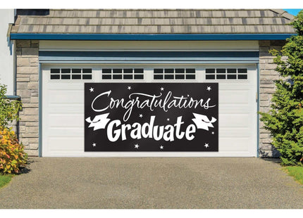 Congratulations Graduate Gigantic Greeting Banner - Black - SKU:291441 - UPC:073525720715 - Party Expo