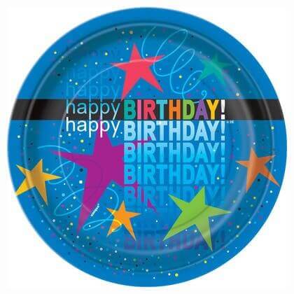 Cosmic Birthday 7" Plates - SKU:40234 - UPC:011179402342 - Party Expo