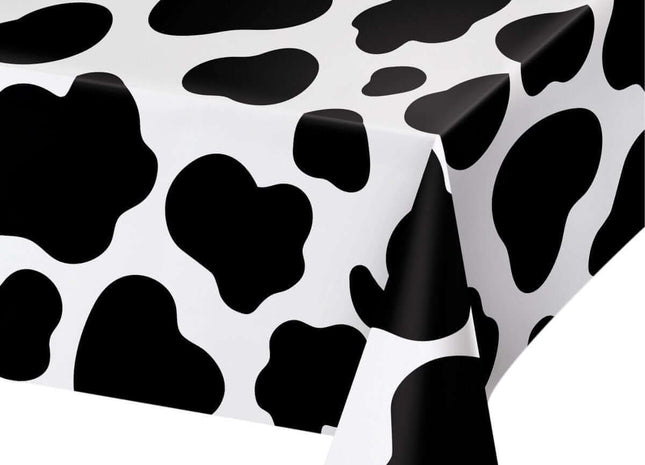 Cow Print Plastic Table Cover - SKU:329659 - UPC:039938481056 - Party Expo