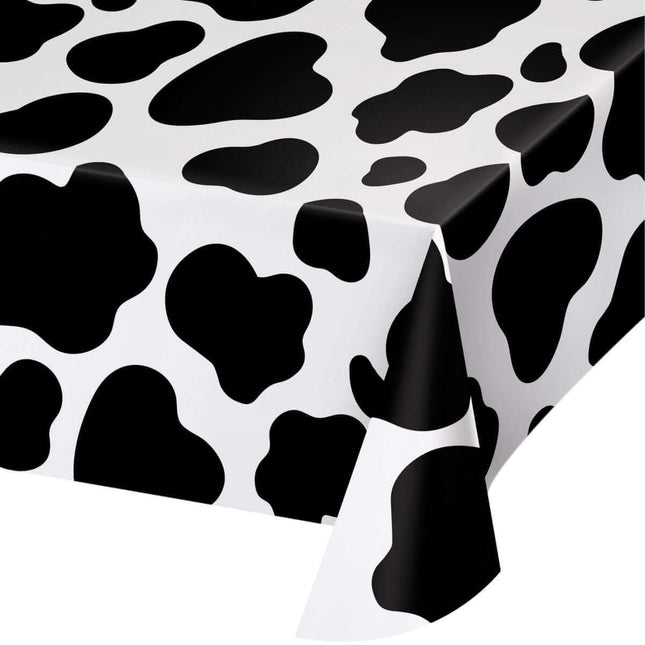 Cow Print Plastic Table Cover - SKU:329659 - UPC:039938481056 - Party Expo