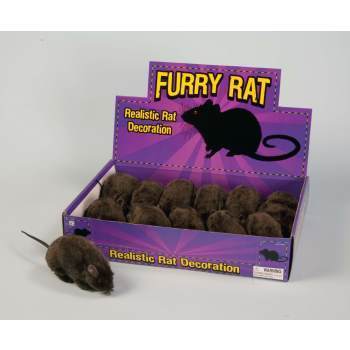 Creepy Furry Black Rat - SKU:63926 - UPC:721773639265 - Party Expo