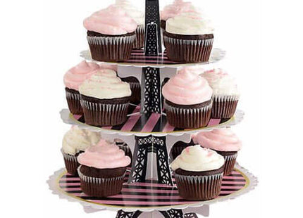 Bridal Shower - "A Day In Paris" 3-Tiered Cupcake Stand - SKU:140192 - UPC:013051711252 - Party Expo