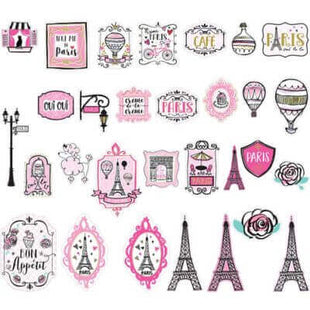 Day In Paris Cutouts Mega Value Pack - SKU:190789 - UPC:192937097021 - Party Expo