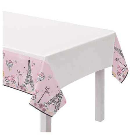Day In Paris Plastic Tablecover - SKU:572425 - UPC:192937097175 - Party Expo