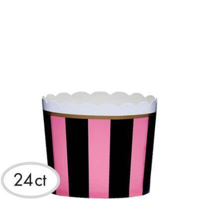 Day In Paris Scalloped Bowls - Pink & Black - SKU:430535 - UPC:013051711139 - Party Expo