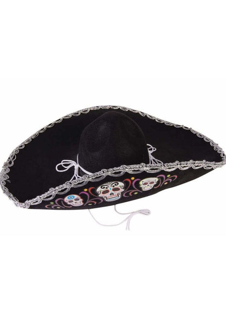 Day Of The Dead - Deluxe Sombrero for Adults - SKU:74671 - UPC:721773746710 - Party Expo