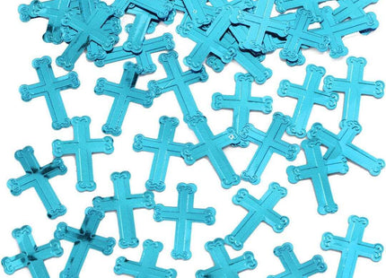 Décor Confetti Emboss Crosses Blue - SKU:024029LX - UPC:073525667423 - Party Expo