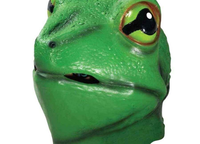 Deluxe Latex Frog Costume Mask - SKU:65639 - UPC:721773656392 - Party Expo