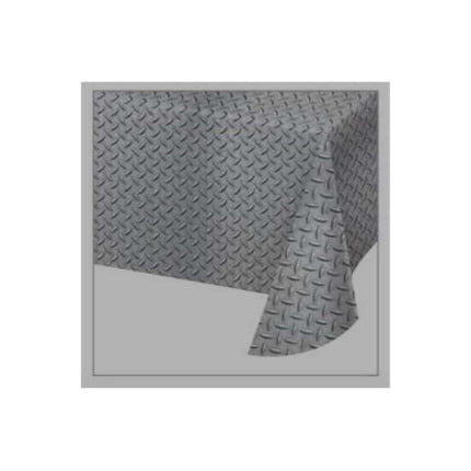 Diamond Plate Plastic Tablecover - SKU:341004 - UPC:039938635466 - Party Expo