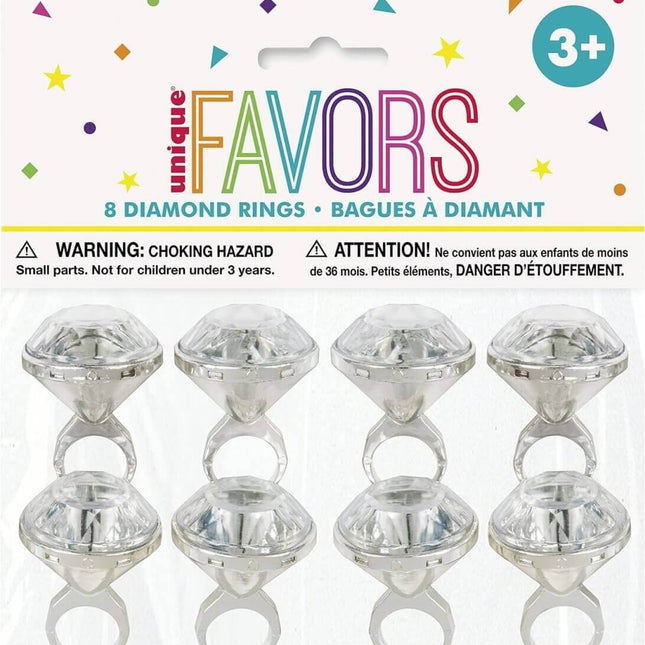 Diamond Ring Party Favors (8ct) - SKU:84706 - UPC:011179847068 - Party Expo