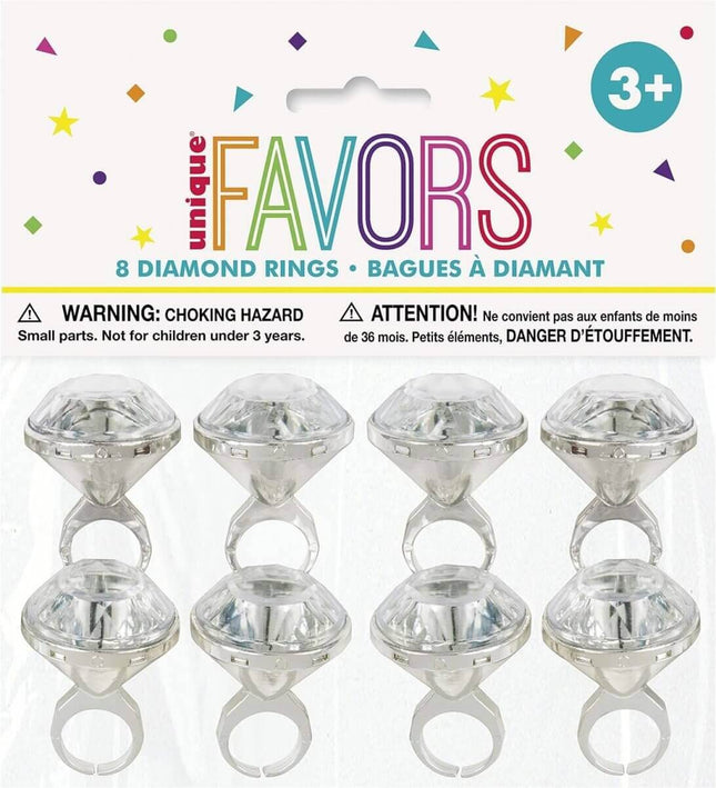 Diamond Ring Party Favors (8ct) - SKU:84706 - UPC:011179847068 - Party Expo