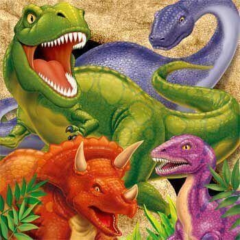 Dino Blast Lunch Napkins (16ct) - SKU:665012 - UPC:073525935805 - Party Expo