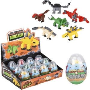 Dinosaur Building Block Egg 3" (1 piece) - SKU:AM-BBDEG - UPC:097138942425 - Party Expo