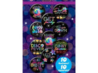 Disco Fever Button Pins (10ct) - SKU:391650 - UPC:013051433956 - Party Expo