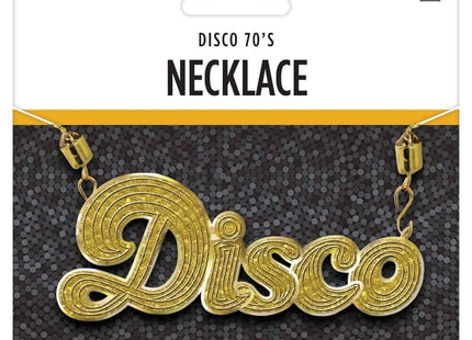 Disco Fever Gold Disco Necklace - SKU:840580 - UPC:809801709743 - Party Expo