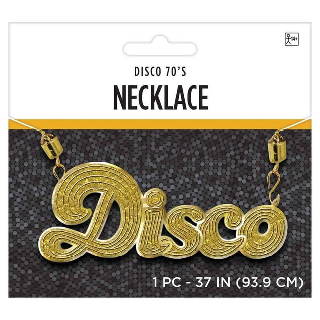 Disco Fever Gold Disco Necklace - SKU:840580 - UPC:809801709743 - Party Expo