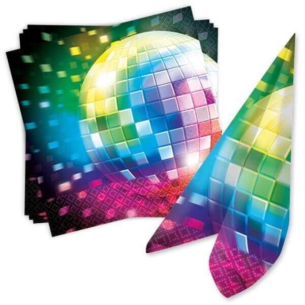 Disco Fever Luncheon Napkins (16ct) - SKU:511222 - UPC:013051432171 - Party Expo