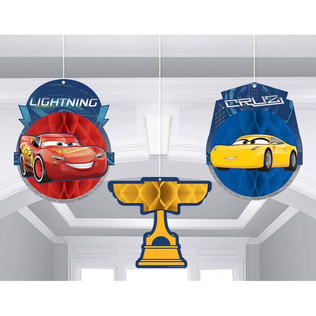 Cars 3 - Honeycomb Decorations - SKU:291763 - UPC:013051725389 - Party Expo