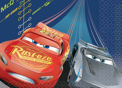 Cars 3 - Birthday Party Lunch Napkins (16ct) - SKU:511763 - UPC:013051724870 - Party Expo