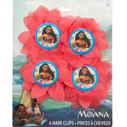 Disney Moana Flower Hair Clips - SKU:59828 - UPC:011179598281 - Party Expo