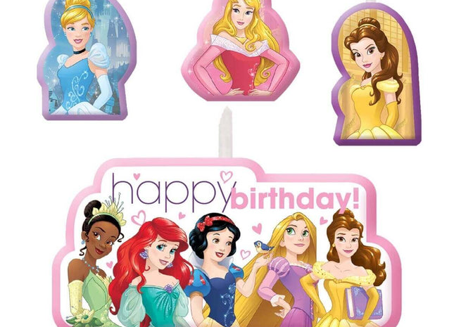 Disney Princess 'Dream Big' Mini Candle Set (4pcs) - SKU:171621 - UPC:013051641504 - Party Expo