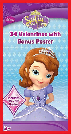 Disney's Sofia Deluxe Poster Valentine Exchange Cards (34ct) - SKU:4152105 - UPC:073168268438 - Party Expo