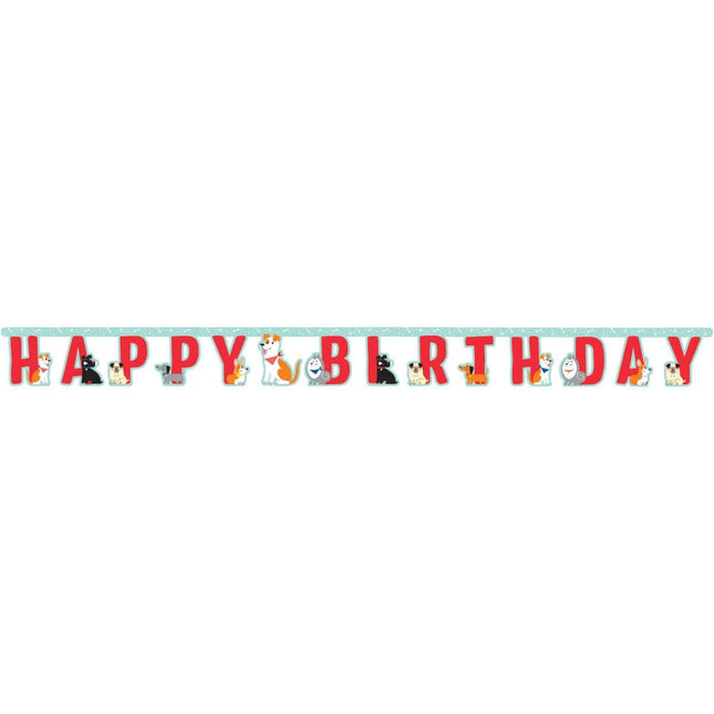 Dog Party - Happy Birthday Banner - SKU:336659 - UPC:039938567439 - Party Expo