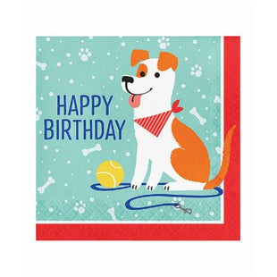Dog Party Happy Birthday Lunch Napkin - SKU: - UPC:039938557423 - Party Expo