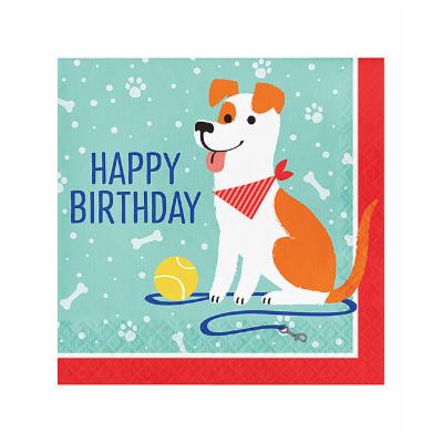 Dog Party Happy Birthday Lunch Napkin - SKU: - UPC:039938557423 - Party Expo