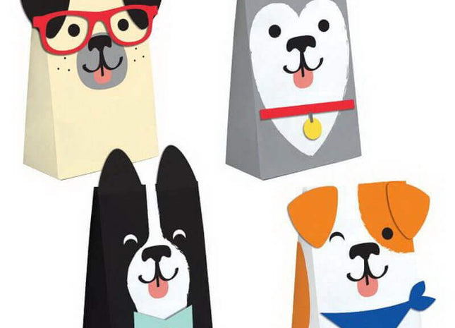 Dog Party Paper Treat Bags - SKU:336663 - UPC:039938567477 - Party Expo